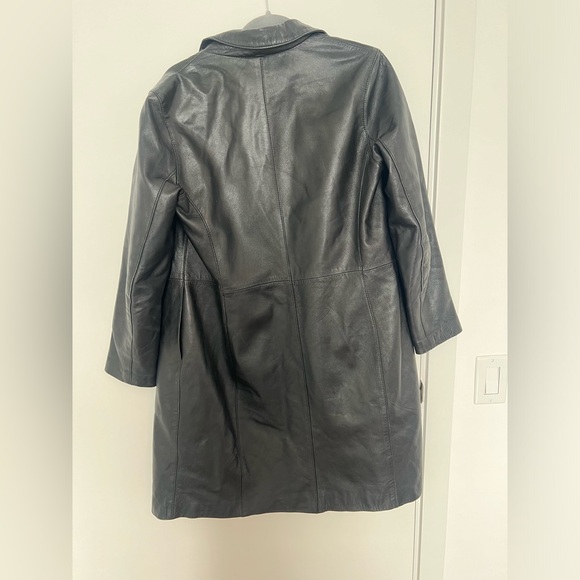 100% leather trench coat in size S - Picture 2 of 7